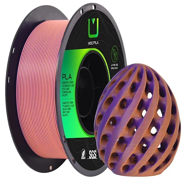 Filamento Multfila PLA Matte Laranja Escuro/Roxo 1kg