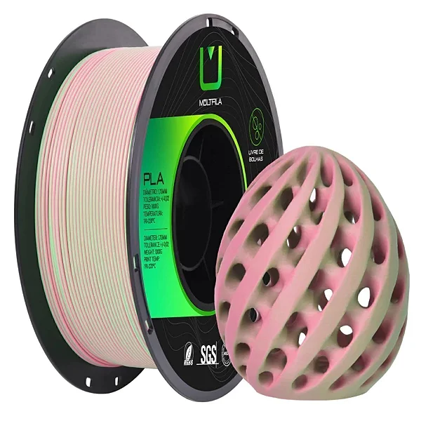 Filamento Multfila PLA Matte Rosa/verde 1kg