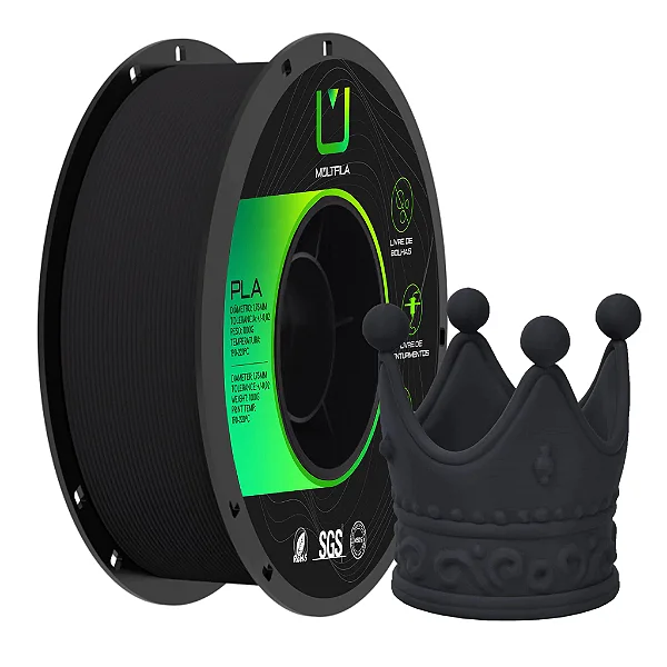 Filamento Multfila PLA Matte Preto 1kg