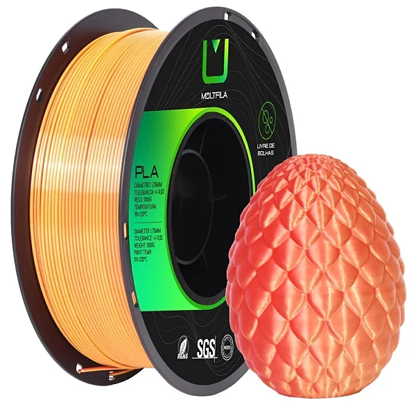 Filamento Multfila PLA Dourado/Vermelho Duo Color 1kg