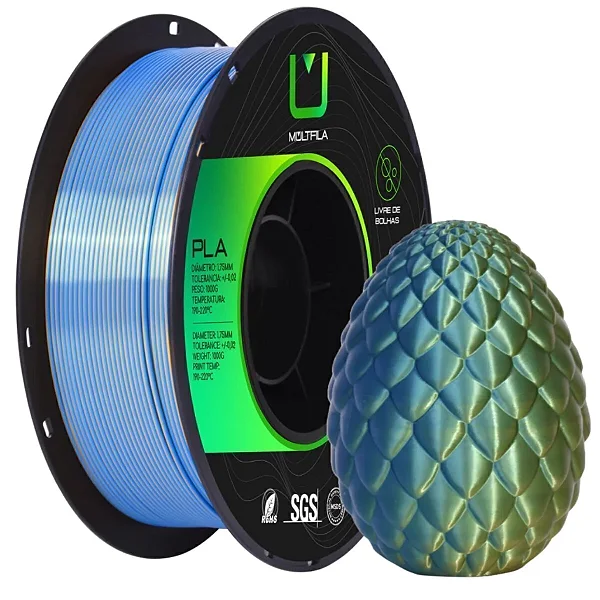 Filamento Multfila PLA Azul/Verde Duo Color 1kg