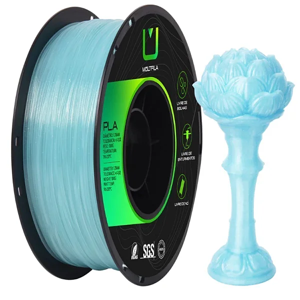 Filamento Multfila PLA Translúcido Azul Claro 1kg