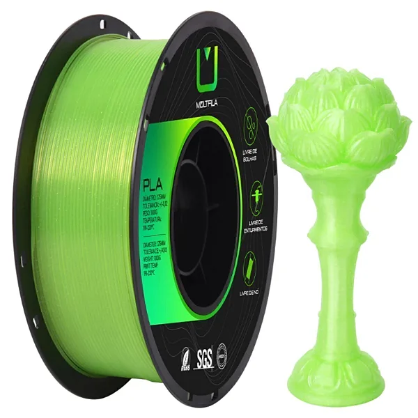 Filamento Multfila PLA Translúcido Verde Limao 1kg