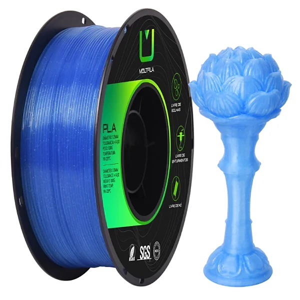 Filamento Multfila PLA Translúcido Azul 1kg