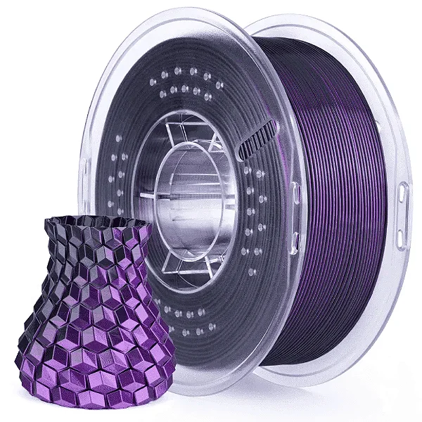 Filamento Elegoo PLA Silk Preto Roxo 1kg
