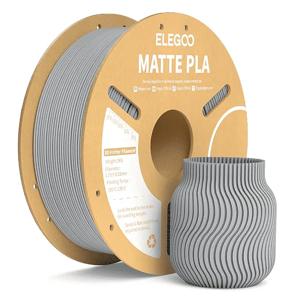 Filamento Elegoo PLA Matte Cinza 1kg