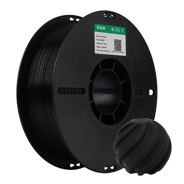 Filamento Esun PLA Basic Preto 1kg
