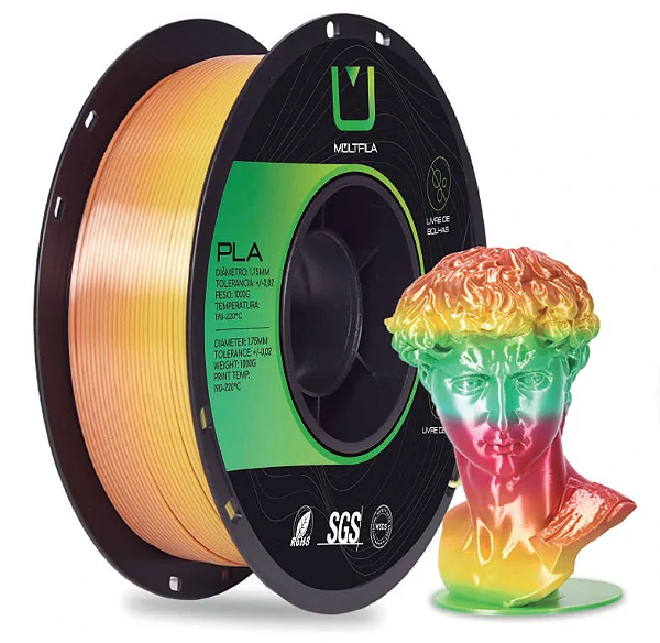 Filamento Multfila PLA Silk Rainbow Macaron 1kg