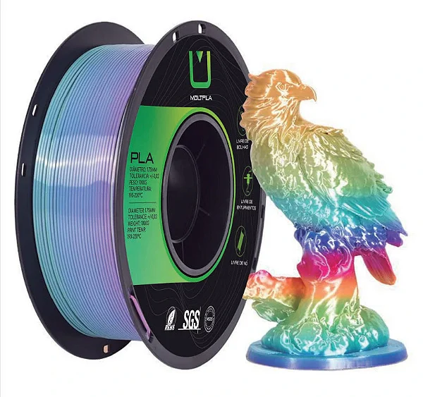 Filamento Multfila PLA Silk Rainbow Ice Cream 1kg