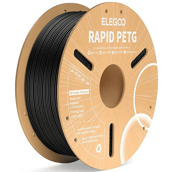 Filamento Elegoo PETG Preto 1kg