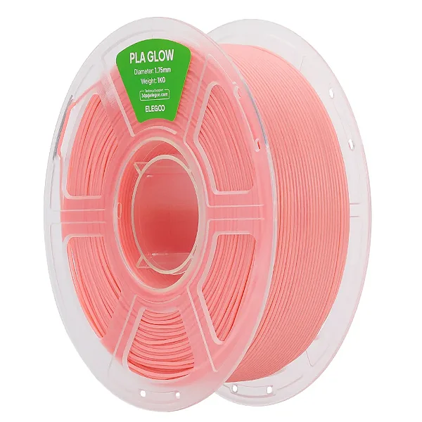Filamento Elegoo PLA Glow Rosa (Acende no Escuro) 1kg