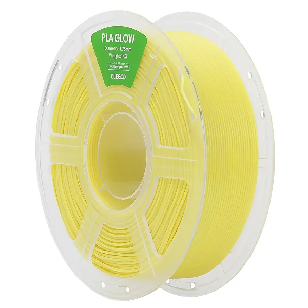 Filamento Elegoo PLA Glow Amarelo (Acende no Escuro) 1kg