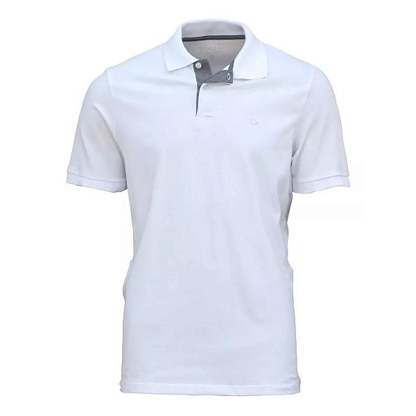 Camiseta Gola Polo Ogochi Casual Slim Masculina Branca