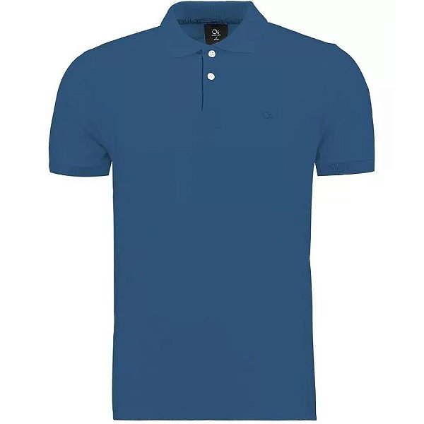 Camiseta Gola Polo Ogochi Casual Slim Masculina Azul