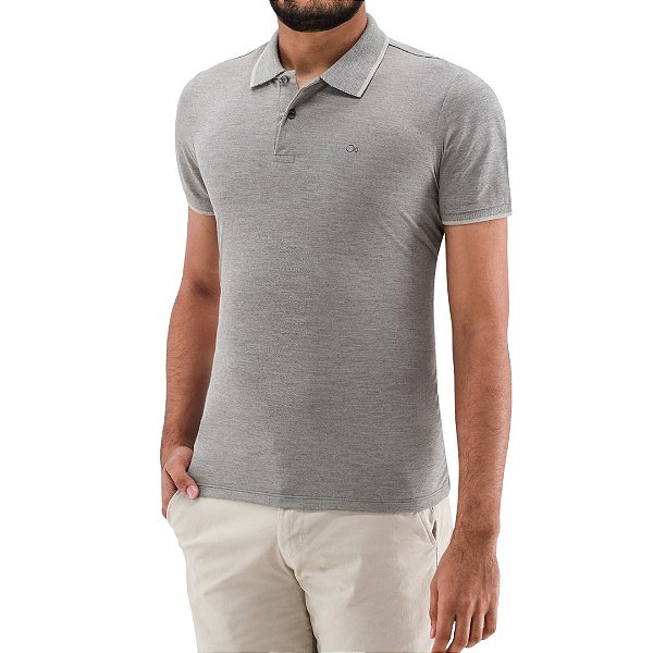 Camiseta Gola Polo Concept Slim Ogochi - Cinza