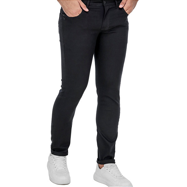 Calça Jeans Ogochi Pockets Slim Essencial Masculino Preta