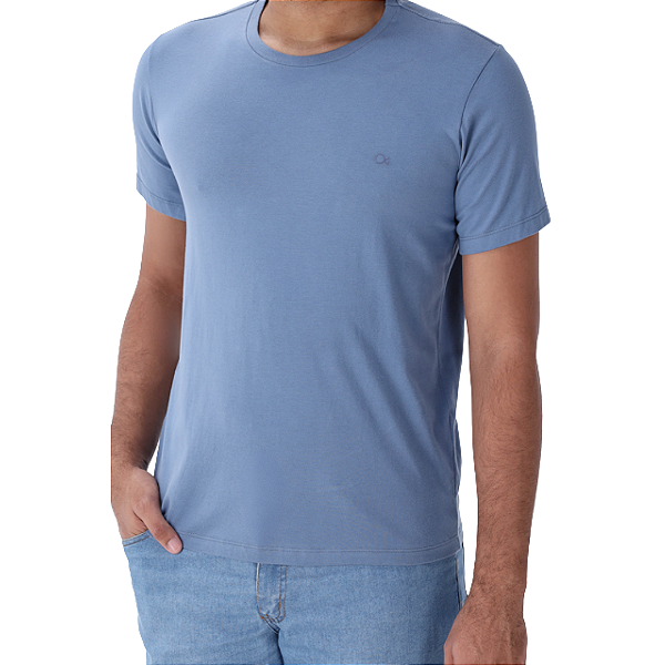 Camiseta Ogochi Essencial Slim Masculino Azul Algodão