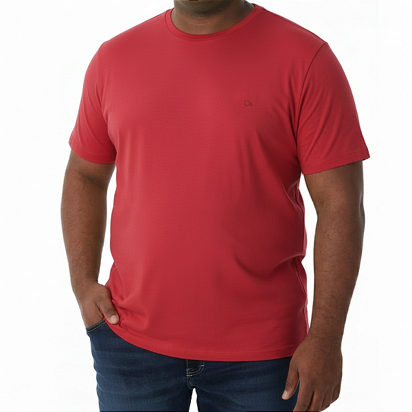 Camiseta Ogochi Plus Size Masculino Vermelha Manga Curta