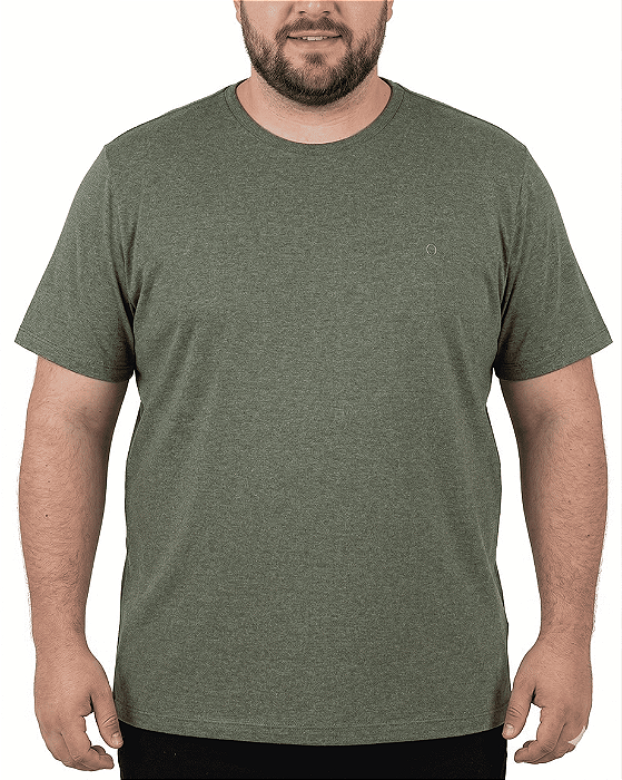 Camiseta Ogochi Plus Size Casual Masculina Mescla Escuro