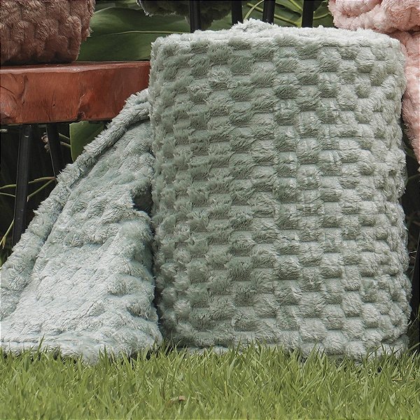 Manta Cobertor Flannel Brushed Casal 1,80m x 2,30m Verde