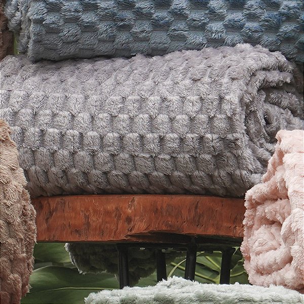 Manta Cobertor Flannel Brushed Casal 1,80m x 2,30m Cinza