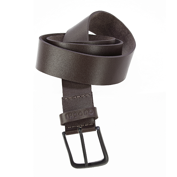 Cinto de Couro Liso Ogochi Ponteira Angular Café