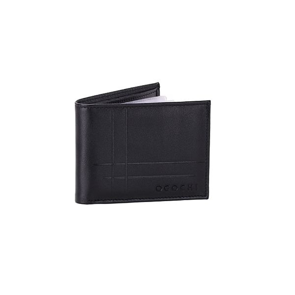 Carteira de Couro Liso Ogochi Preta