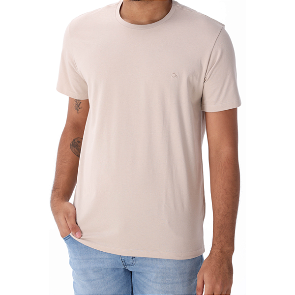 Camiseta Ogochi Essencial Slim Masculina Areia