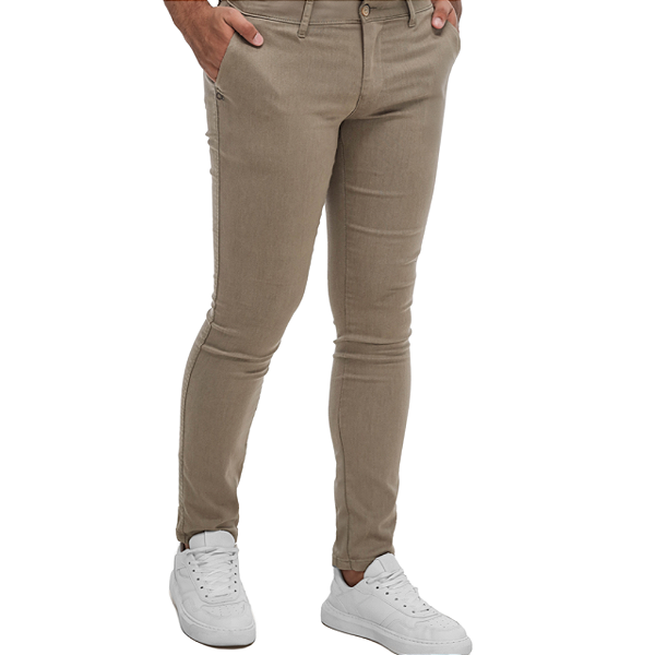 Calças Jeans Ogochi Bolso Faca Slim Masculino Cinza Escuro