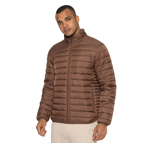 Jaqueta Puffer Masculina Crocker Poliamida Inverno Marrom