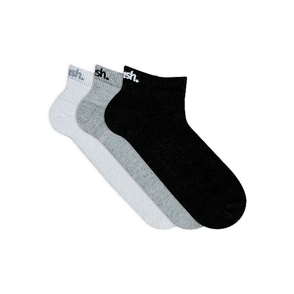 Kit 3 Pares de Meia Mash Sapatilha Cano Curto Cores Sortidas