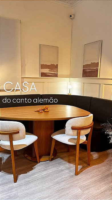 Conjunto Califórnia 2m X 1,5m com mesa freijó 1,60 X 0,90m e duas cadeiras Jessi.