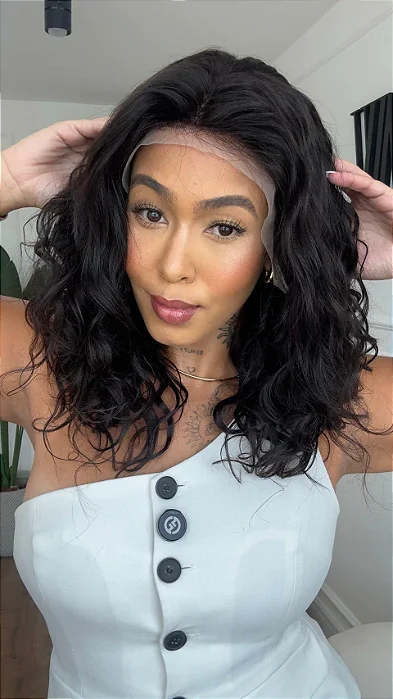 Peruca Lace - Cabelo Humano Processado Preto Natural