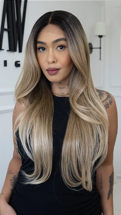 Peruca Lace Front  - Fibra Futura Yaki Leve