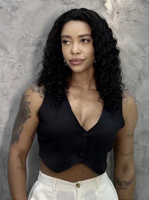 Peruca Lace Front - Cacheado Preto