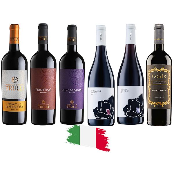 Kit Vinhos Tintos Italianos - 6 Unidades