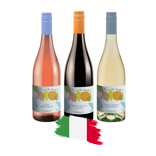 Kit Vinhos Italianos Mediterrânico - 3 Unidades