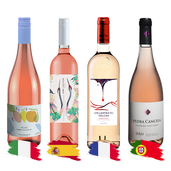 Kit Vinhos Roses Importados - 4 Unidades