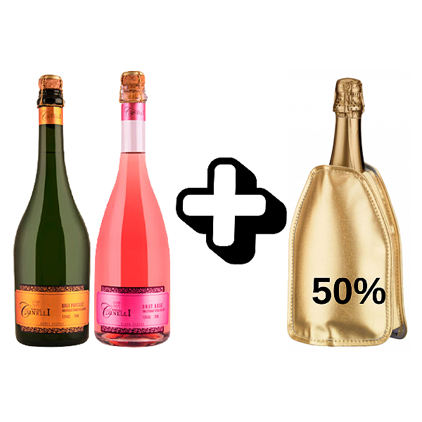 Kit Espumantes Cainelli + Cooler Gel