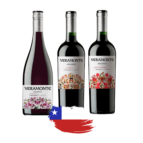 Kit Vinhos Tintos Chilenos Orgânicos - 3 unidades