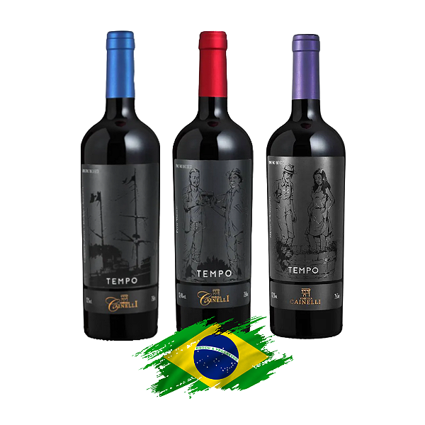 Kit Vinhos Tintos Cainelli Tempo - 3 Unidades