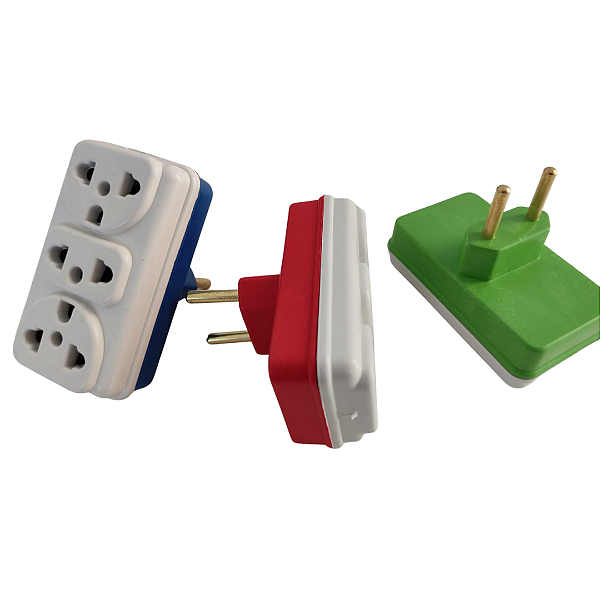 KIT 3 PEÇAS | Adaptador de Tomada 3 Saídas 10A/20A