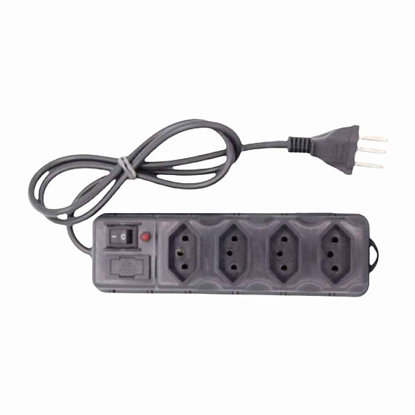 Filtro de Linha 4 Tomadas com Interruptor