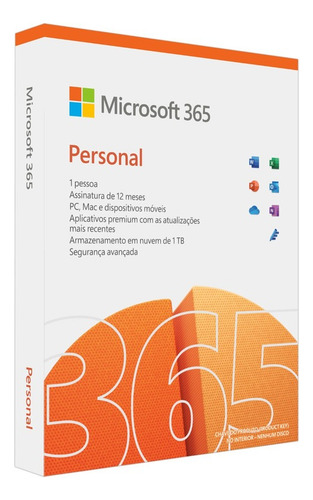 Microsoft 365 Personal Office 365 Apps 1tb - 1 Usuário Assinatura Anual