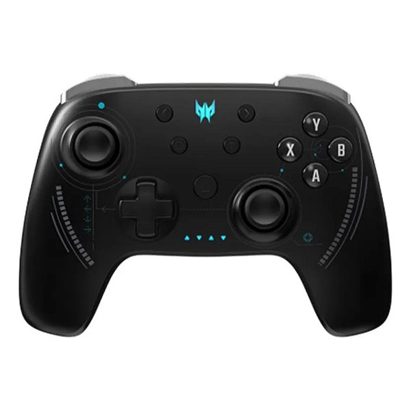Controle Gamer Predator Acer Pgr300 Sem Cabo Preto Com Detalhes Azuis
