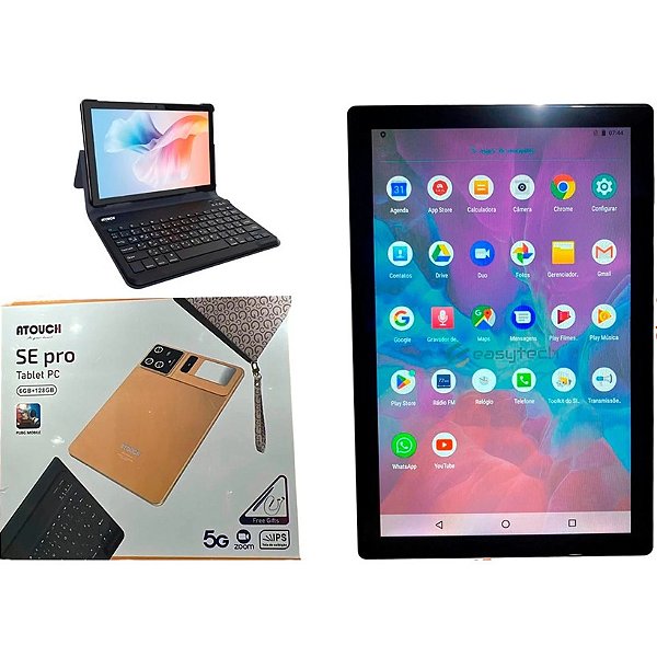 Tablet Atouch Se Pro 128gb 6gb Ram Android 5g Cinza-escuro