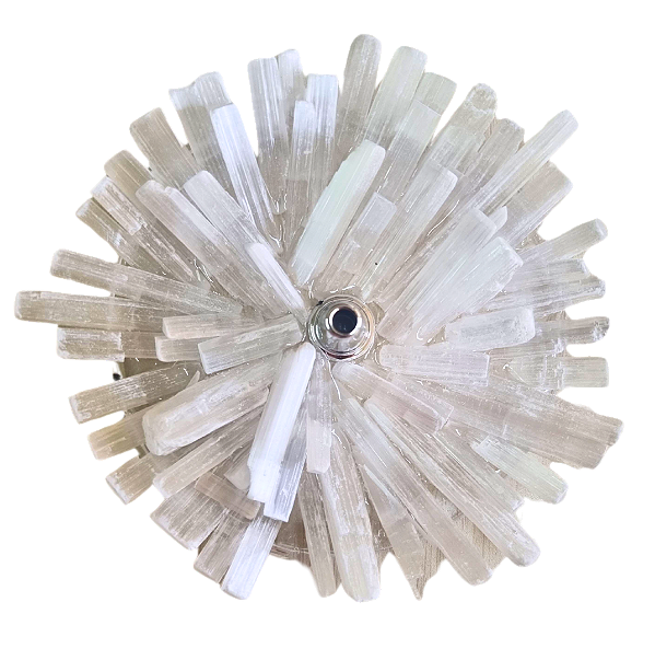 Incensário Redondo Pedra Selenita