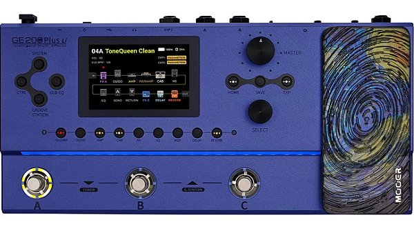 PEDALEIRA PARA GUITARRA E BAIXO MOOER GE200 PLUS LI