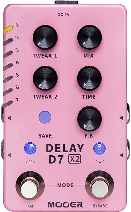 Pedal para Guitarra Mooer Delay D7 X2 – M722