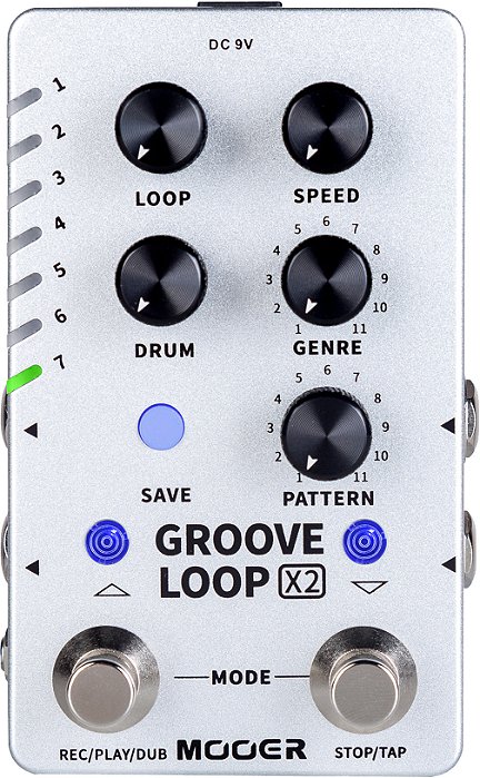 Pedal de loop e drum machine Mooer Groove Loop X2 - M721